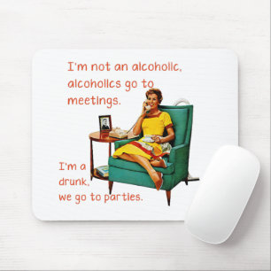 SlipperyJoe sozialisiert Trinken Party Vintag Mousepad