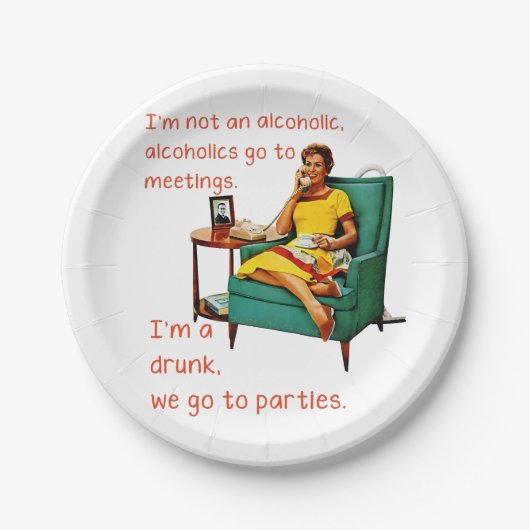 SlipperyJoe sozialisiert Trinken Party Vintag Pappteller (Vorderseite)