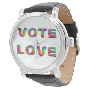 SlipperyJoe Stimme Liebe Gleichheit regenbogenfarb Armbanduhr