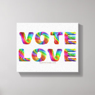 SlipperyJoe Stimme Liebe Gleichheit regenbogenfarb Leinwanddruck