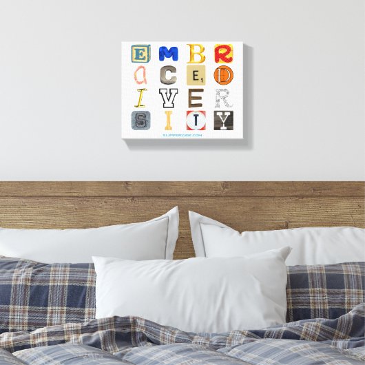 SlipperyJoe umarmen Diversity-Metapher LGBTQIA glo Leinwanddruck (Insitu (Schlafzimmer))