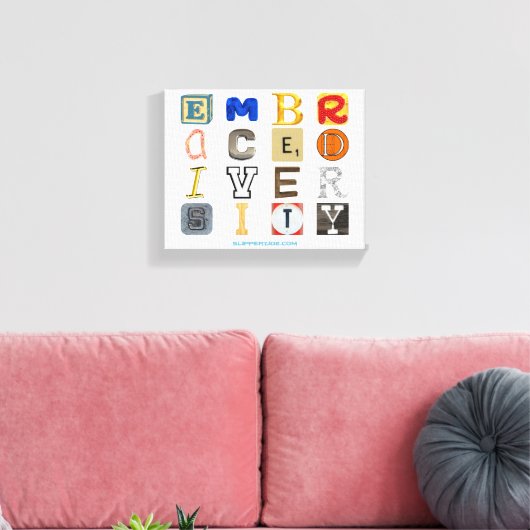 SlipperyJoe umarmen Diversity-Metapher LGBTQIA glo Leinwanddruck (Insitu (Wohnzimmer))