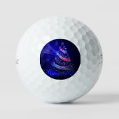 SlipperyJoe Weihnachtsbaum digital transluzent rot Golfball (Vorderseite)