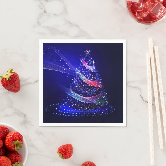 SlipperyJoe Weihnachtsbaum digital transluzent rot Serviette (Beispiel)