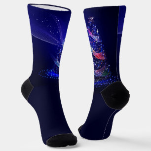 SlipperyJoe Weihnachtsbaum digital transluzent rot Socken