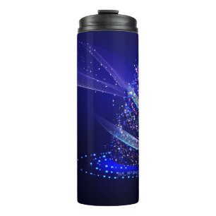 SlipperyJoe Weihnachtsbaum digital transluzent rot Thermosbecher