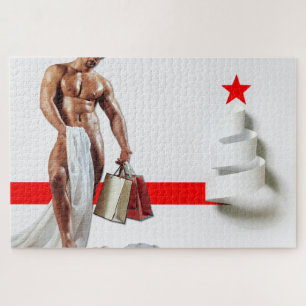 SlipperyJoe Weihnachtseinkauf weißes Papier Spiral Puzzle