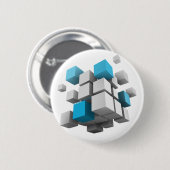 SlipperyJoe's 3D-Kuben quadrieren dreidimensionale Button (Vorne & Hinten)