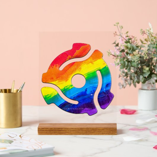 SlipperyJoe's 45-RPM-Plattenadaptervibran Acrylschild (Hochzeit)