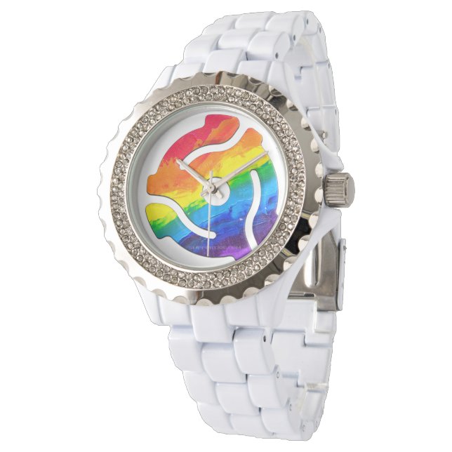 SlipperyJoe's 45-RPM-Plattenadaptervibran Armbanduhr (Schrägansicht)