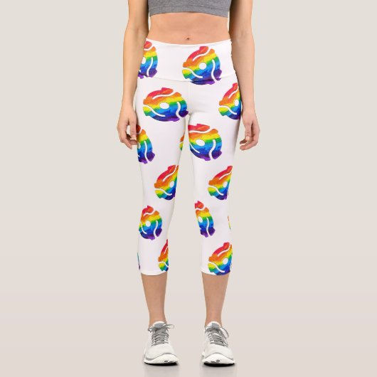 SlipperyJoe's 45-RPM-Plattenadaptervibran Capri Leggings (Vorderseite)