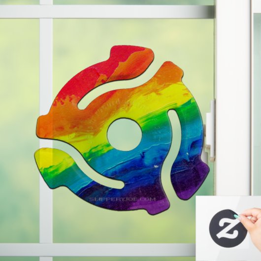 SlipperyJoe's 45-RPM-Plattenadaptervibran Fensteraufkleber (Zuhause)