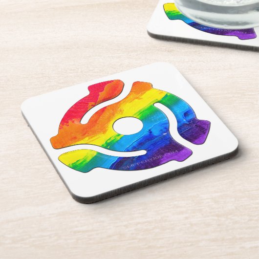 SlipperyJoe's 45-RPM-Plattenadaptervibran Getränkeuntersetzer (Linke Seite)