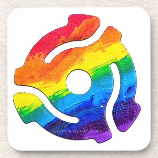 SlipperyJoe's 45-RPM-Plattenadaptervibran Getränkeuntersetzer (Vorderseite)