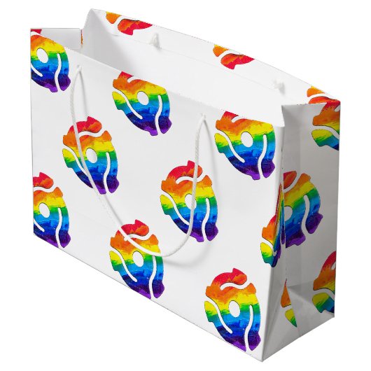 SlipperyJoe's 45-RPM-Plattenadaptervibran Große Geschenktüte (Rückseite Schrägansicht)