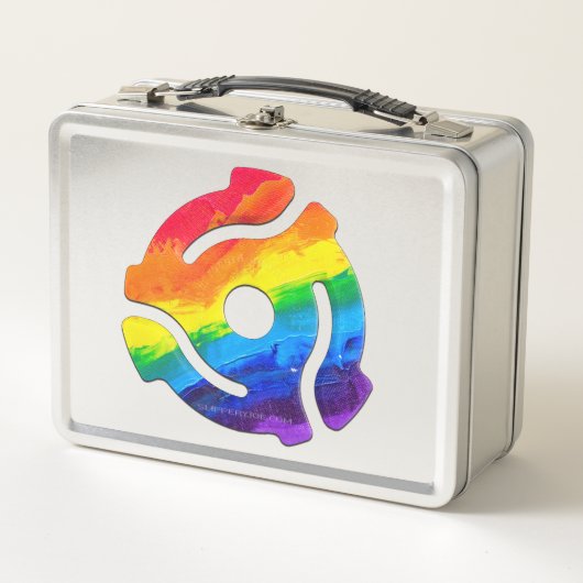 SlipperyJoe's 45-RPM-Plattenadaptervibran Metall Brotdose (Vorderseite)