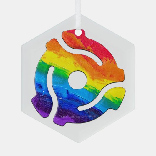 SlipperyJoe's 45-RPM-Plattenadaptervibran Ornament Aus Glas (Rückseite)