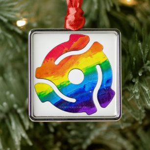 SlipperyJoe's 45-RPM-Plattenadaptervibran Ornament Aus Metall