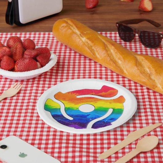 SlipperyJoe's 45-RPM-Plattenadaptervibran Pappteller (Picknick)