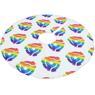 SlipperyJoe's 45-RPM-Plattenadaptervibran Polyester Weihnachtsbaumdecke