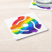 SlipperyJoe's 45-RPM-Plattenadaptervibran Rechteckiger Pappuntersetzer (angewinkelt)