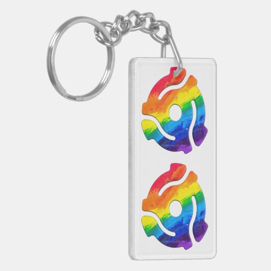 SlipperyJoe's 45-RPM-Plattenadaptervibran Schlüsselanhänger (Vorderseite links)