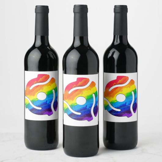 SlipperyJoe's 45-RPM-Plattenadaptervibran Weinetikett (Flaschen)