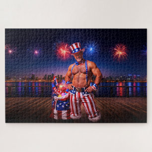 SlipperyJoes 4. Juli-Feier bloßes Haar Puzzle