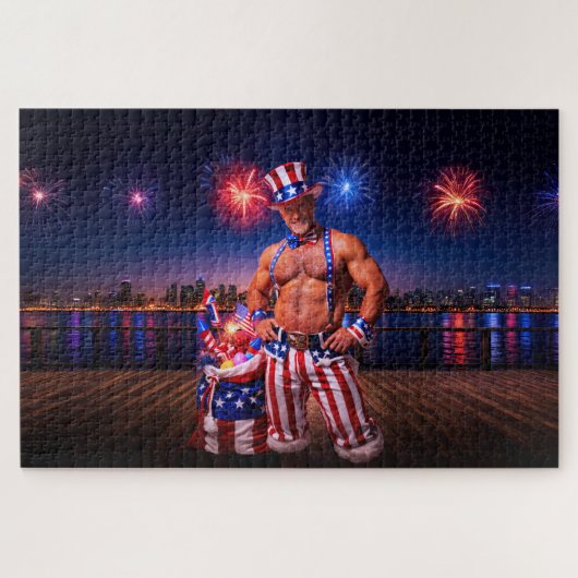 SlipperyJoes 4. Juli-Feier bloßes Haar Puzzle (Horizontal)