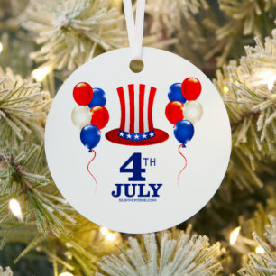 SlipperyJoe's 4. Juli Unabhängigkeitstag klassisch Ornament Aus Metall