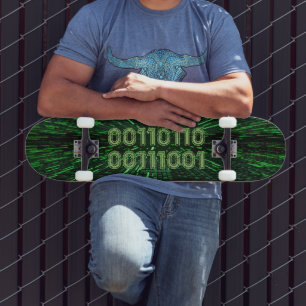 SlipperyJoe's 69 Binärcode lebendiges Grün berechn Skateboard