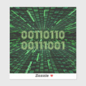 SlipperyJoe's 69 Binärkode, dynamischer grüner Com Aufkleber (Blatt)