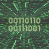 SlipperyJoe's 69 Binärkode, dynamischer grüner Com Aufkleber (Vorderseite)