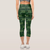 SlipperyJoe's 69 Binärkode, dynamischer grüner Com Capri Leggings (Rückseite)