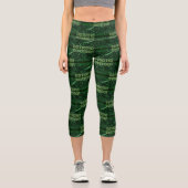 SlipperyJoe's 69 Binärkode, dynamischer grüner Com Capri Leggings (Vorderseite)