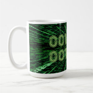 SlipperyJoe's 69 Binärkode, dynamischer grüner Com Kaffeetasse