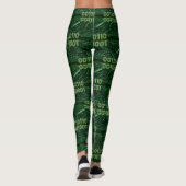 SlipperyJoe's 69 Binärkode, dynamischer grüner Com Leggings (Rückseite)