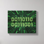 SlipperyJoe's 69 Binärkode, dynamischer grüner Com Leinwanddruck (Vorderseite)