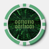 SlipperyJoe's 69 Binärkode, dynamischer grüner Com Pokerchips (Vorderseite)
