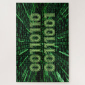 SlipperyJoe's 69 Binärkode, dynamischer grüner Com Puzzle (Vertikal)