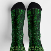 SlipperyJoe's 69 Binärkode, dynamischer grüner Com Socken (Oben)