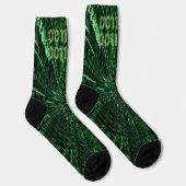 SlipperyJoe's 69 Binärkode, dynamischer grüner Com Socken (Rechts)