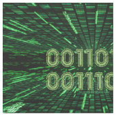 SlipperyJoe's 69 Binärkode, dynamischer grüner Com Stoff (Nahaufnahme)