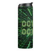 SlipperyJoe's 69 Binärkode, dynamischer grüner Com Thermosbecher (Nach links gedreht)