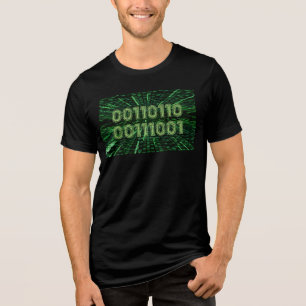 SlipperyJoe's 69 Binärkode, dynamischer grüner Com Tri-Blend Shirt