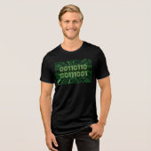 SlipperyJoe's 69 Binärkode, dynamischer grüner Com Tri-Blend Shirt (Vorderseite voll)