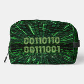 SlipperyJoe's 69 Binärkode, dynamischer grüner Com Waschbeutel (Rückseite)