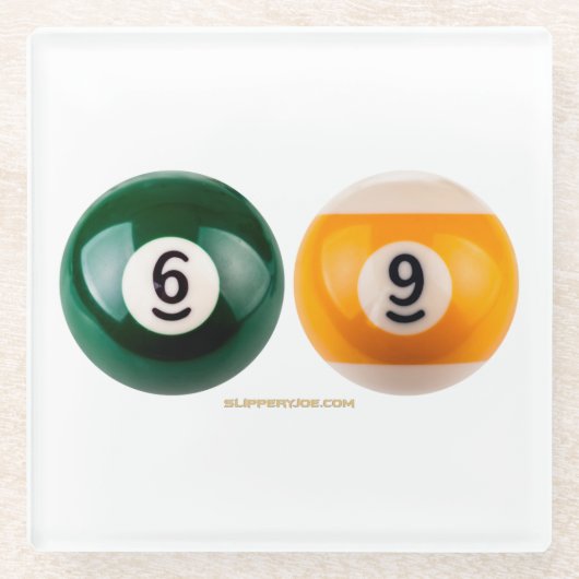 SlipperyJoe's 69 harter Billardtisch Glasuntersetzer (Vorderseite)
