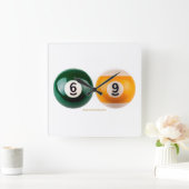 SlipperyJoe's 69 harter Billardtisch Quadratische Wanduhr (Zuhause)