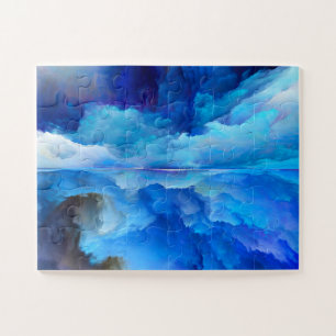SlipperyJoe's abstrakte Wolkengemälde farbenfrohe Puzzle